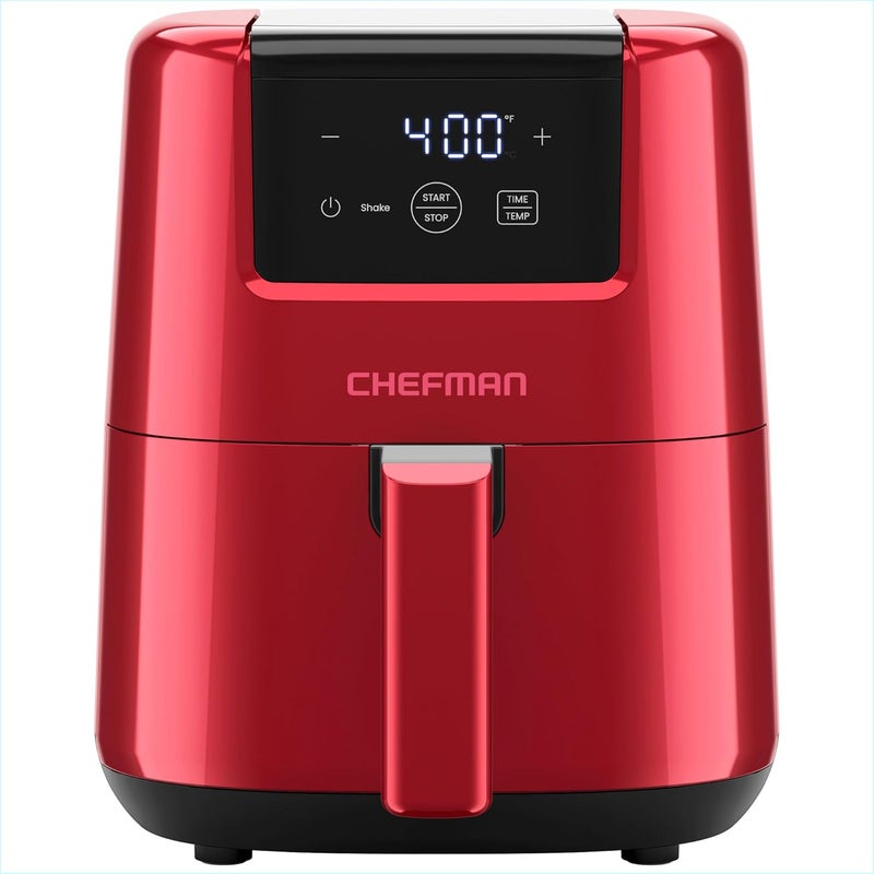 Chefman 2 Qt Mini Air Fryer – Digital Space-Saving Compact Air Fryer with Nonstick and Dishwasher Safe Basket, Quick & Easy Meals in Minutes, Features Digital Timer and Shake Reminder – Red - Image 1